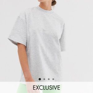 Bershka oversized cotton tee grey